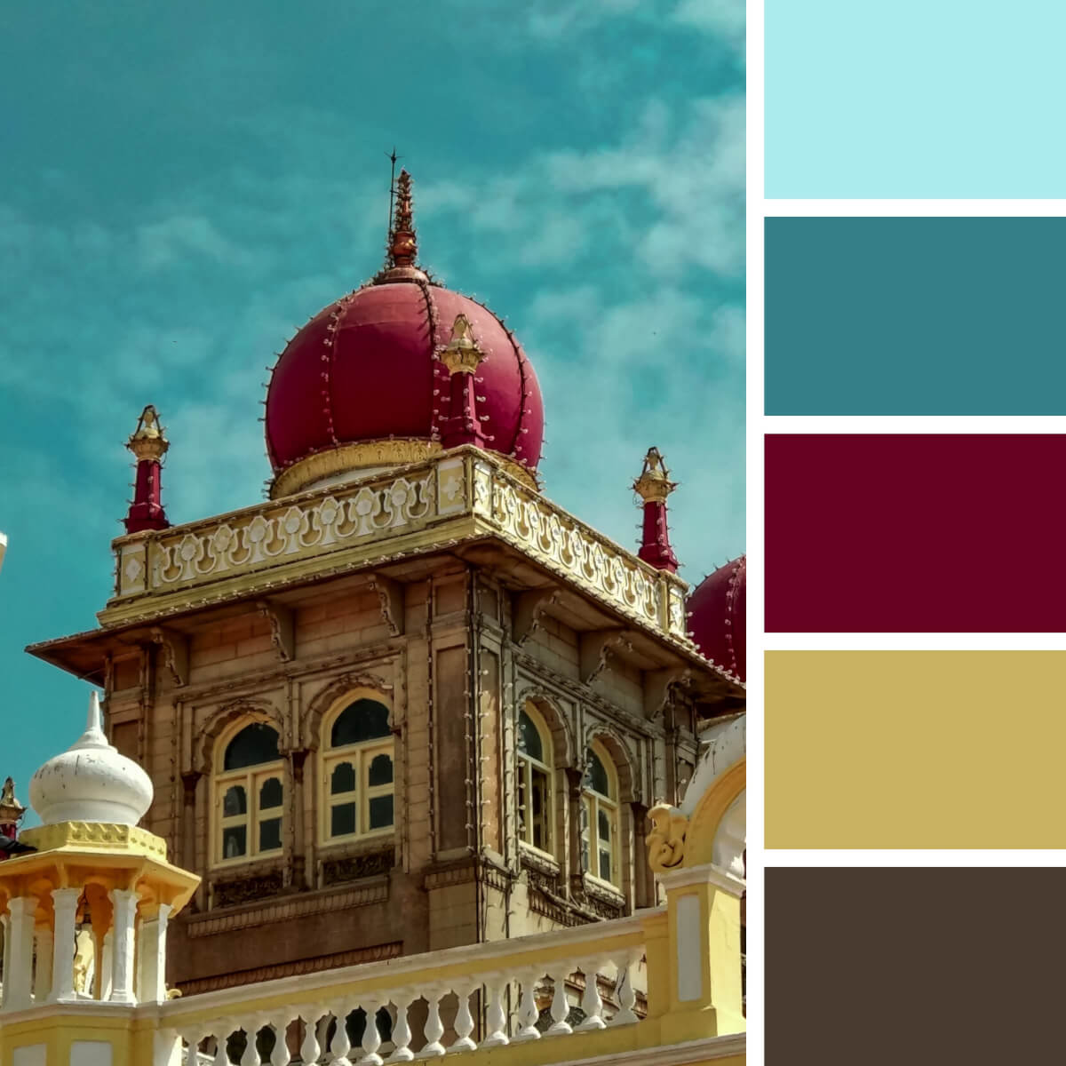 gold teal color palette