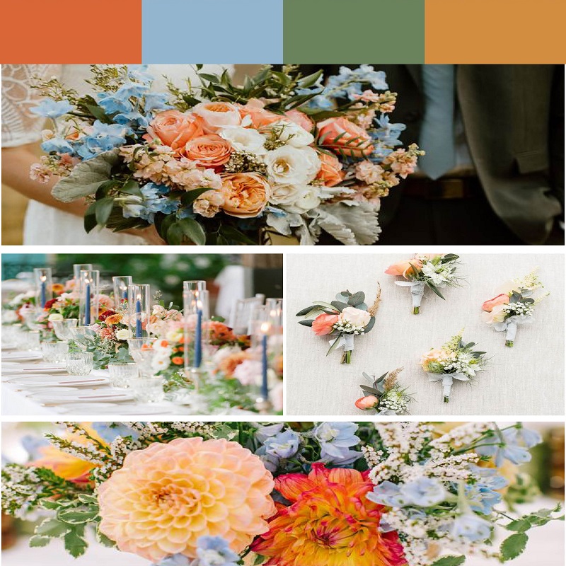 wildflower wedding color palette