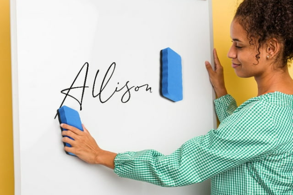 clean whiteboard